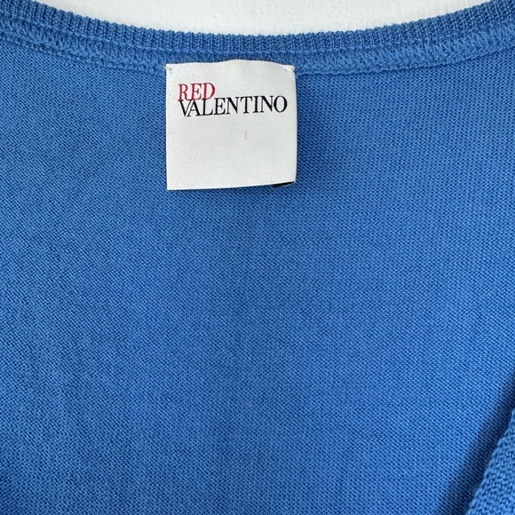 RED Valentino Blue Ruffled Tank Top - Picture 4 of 13